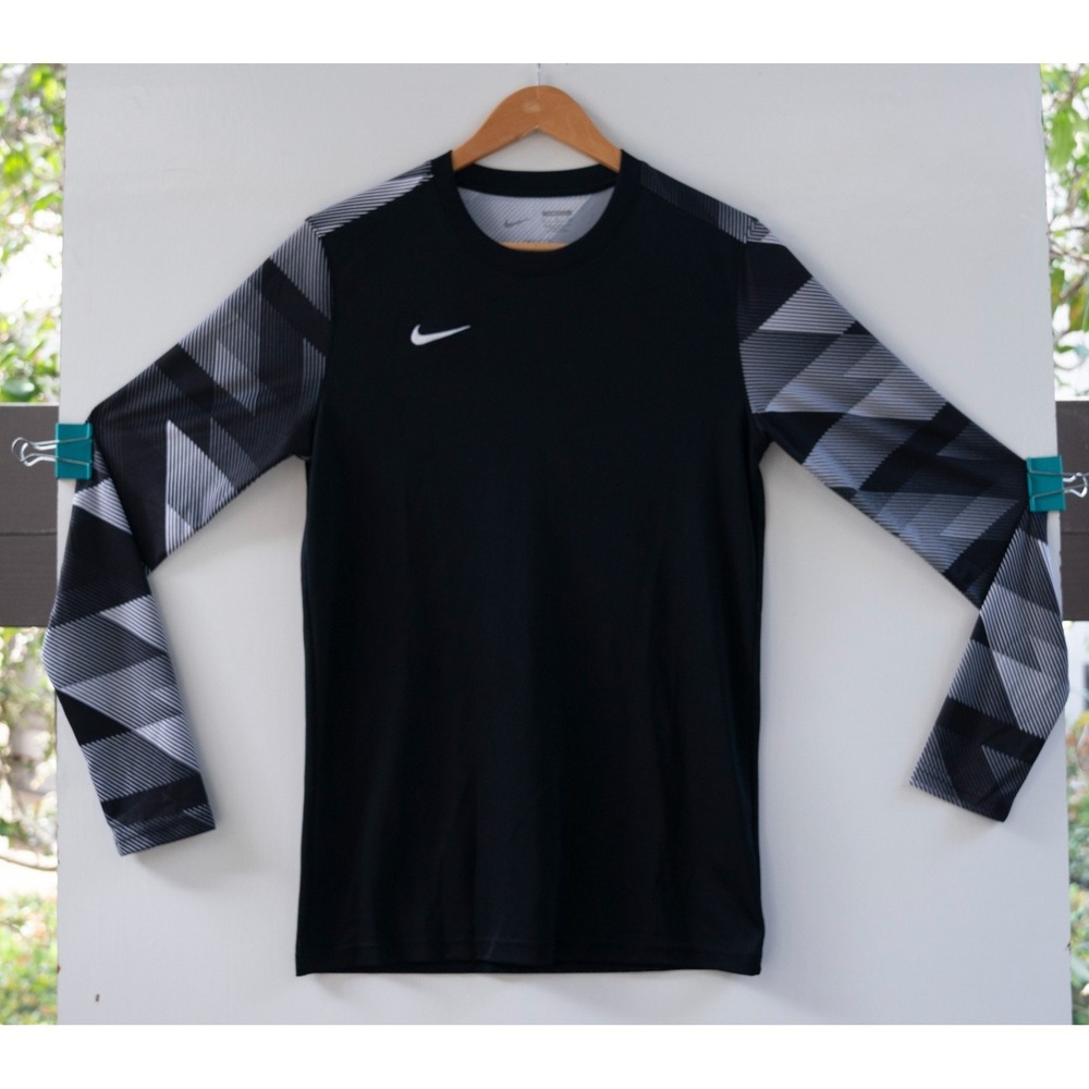 Nike Dri-FIT Shirt Men's Long Sleeve Soccer Goalkeeper Black Grey‎ Size S